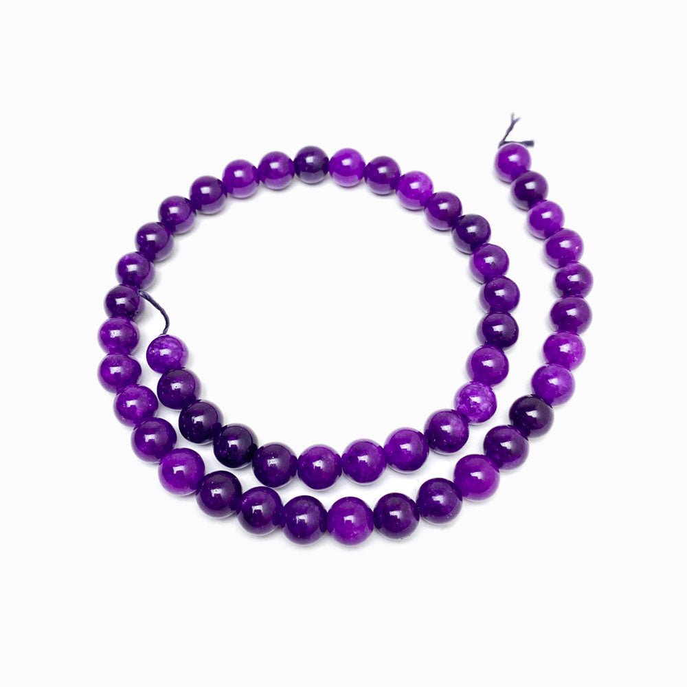 Fiada Contas Quartzo Roxo Escuro 8mm