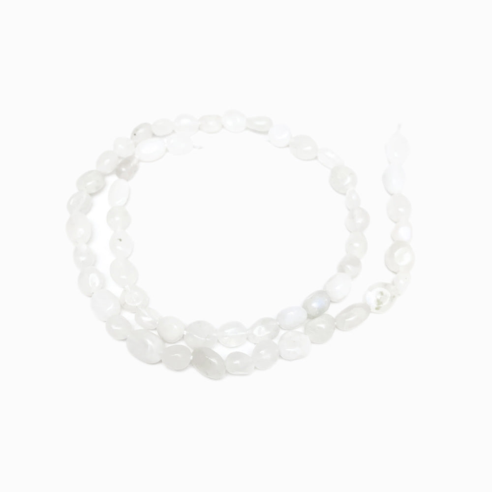 Fiada 40cm Miçangas Quartzo Branco 8x7mm PN7026
