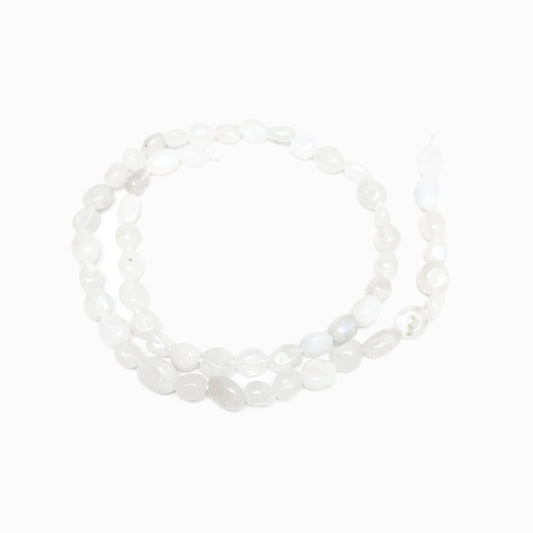 Fiada 40cm Miçangas Quartzo Branco 8x7mm PN7026