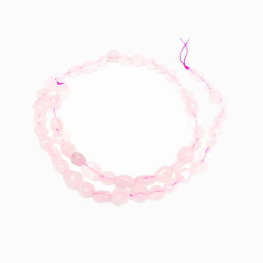 Fiada 40cm Miçangas Quartzo Rosa 8x7mm PN7028