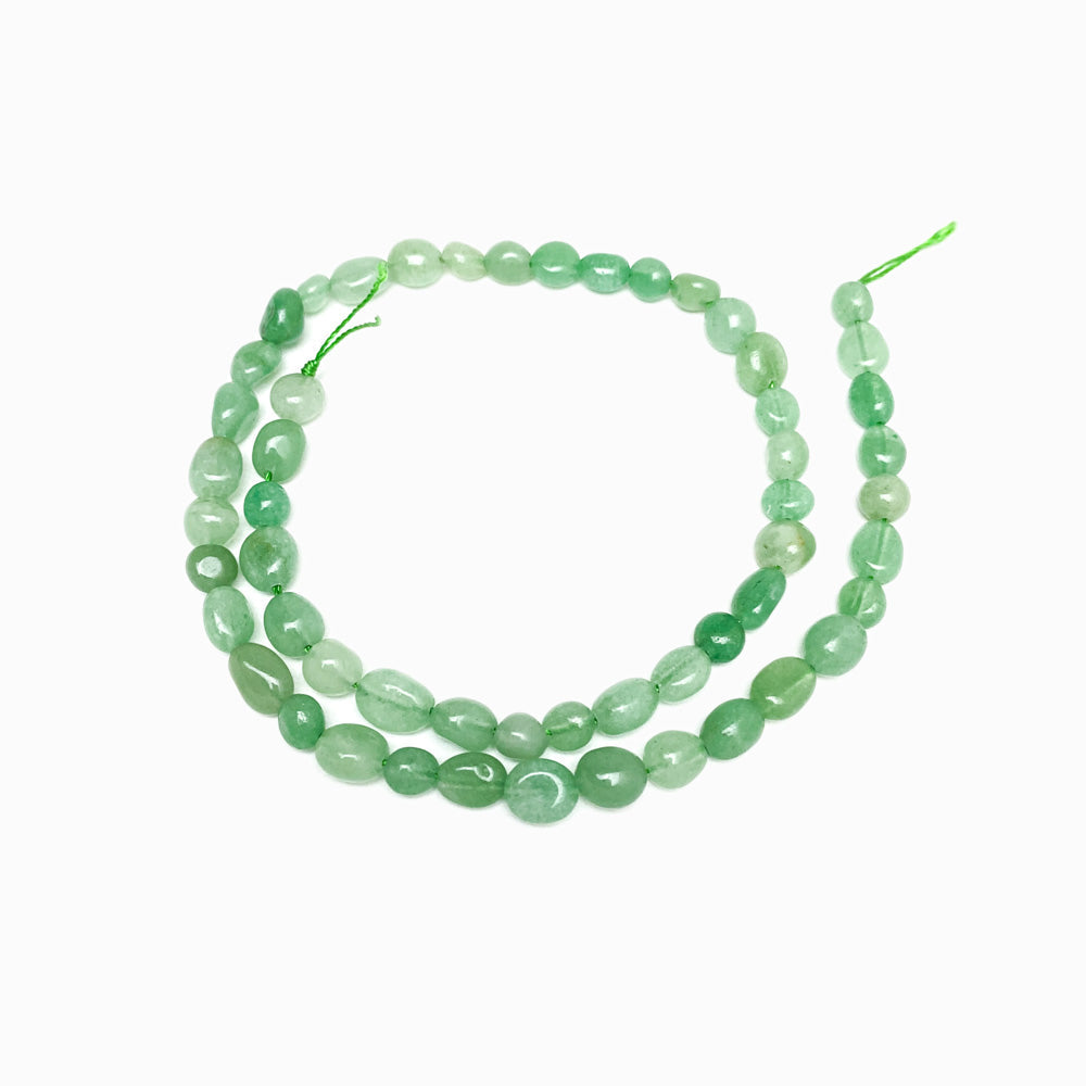 Fiada 40cm Miçangas de Pedra Aventurina Verde 8x7mm PN7004
