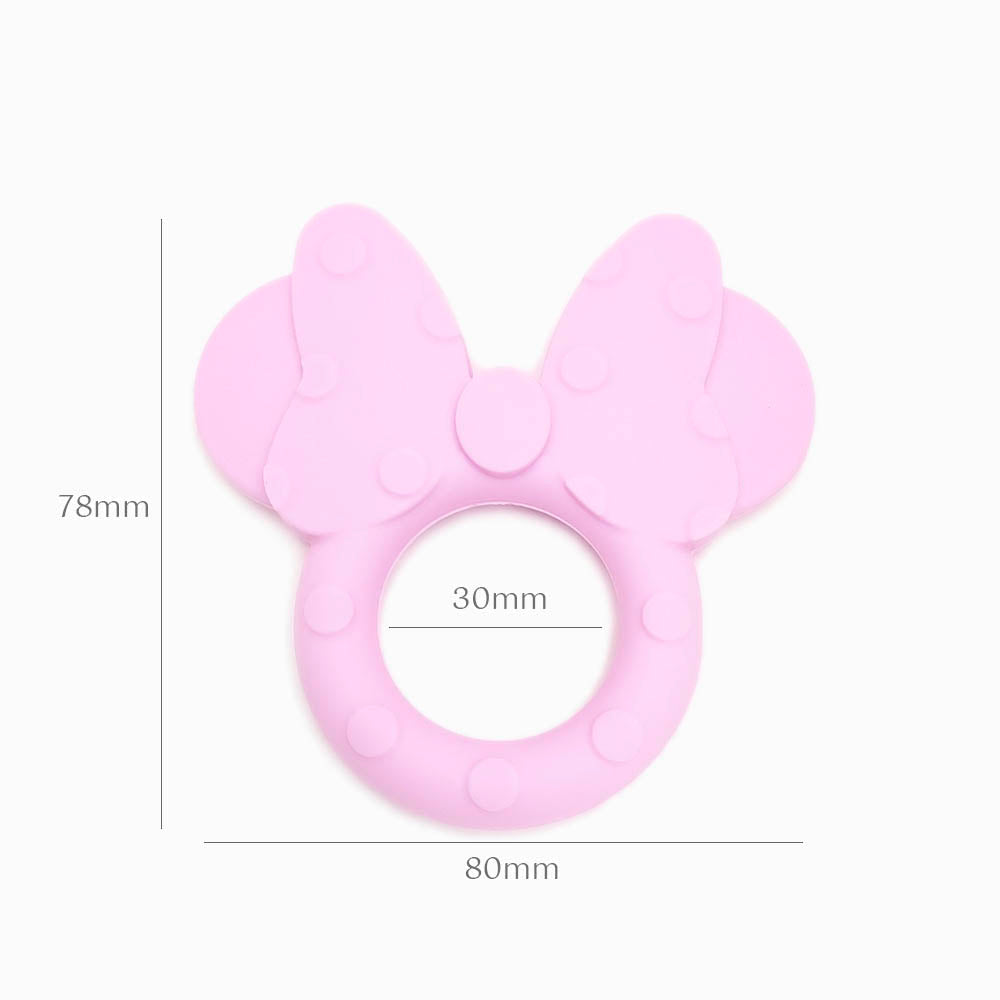 ANEL DE SILICONE FORMA MINNIE ROSA BEBÉ