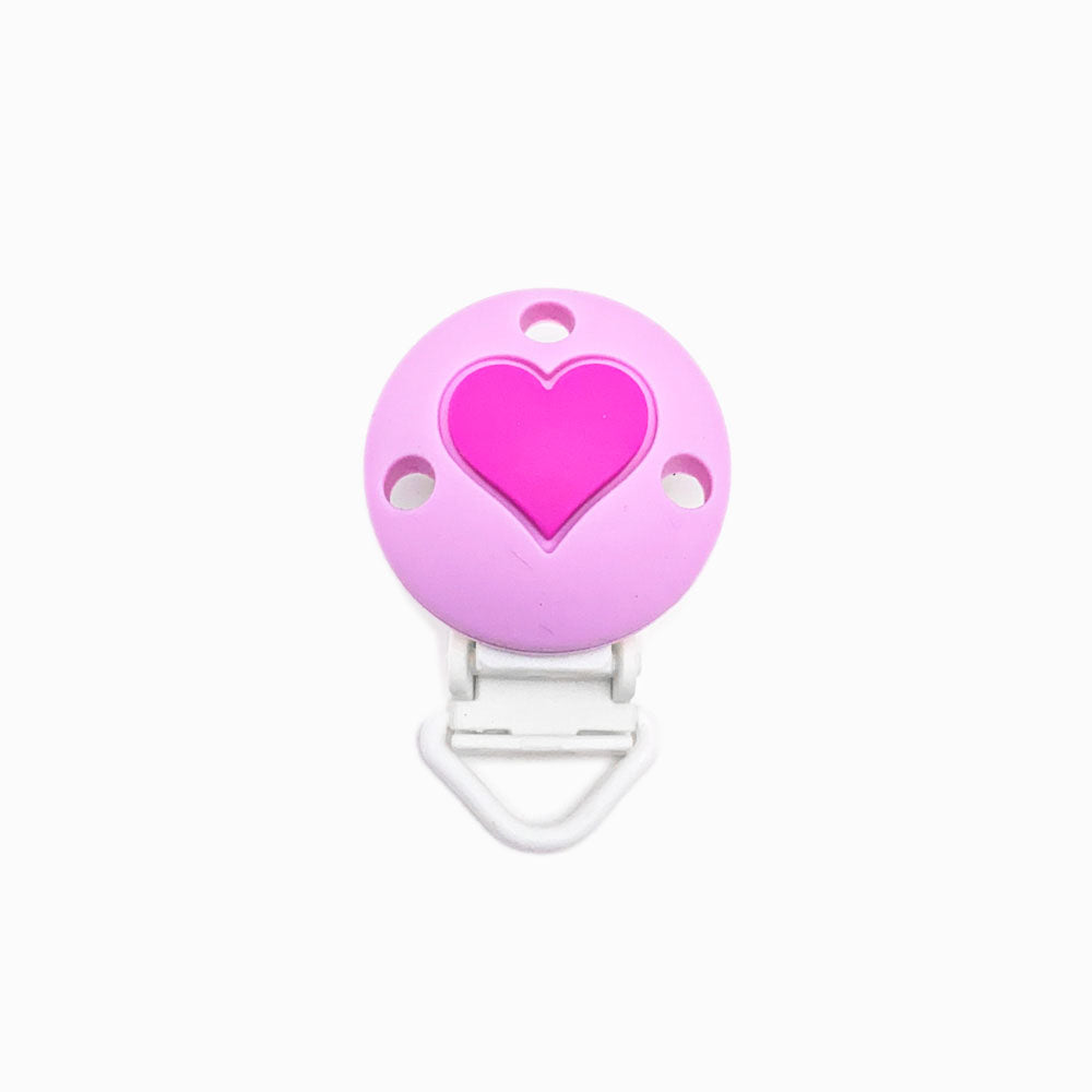 Mola para Chupeta de Silicone Clássico Coração ROSA BEBÉ