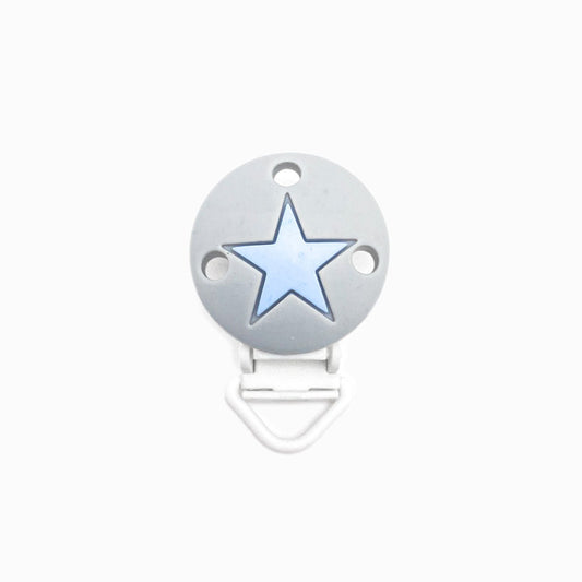Mola para Chupeta de Silicone Clássico Estrela CINZA