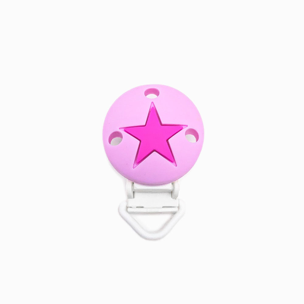 Mola para Chupeta de Silicone Clássico Estrela ROSA BEBÉ