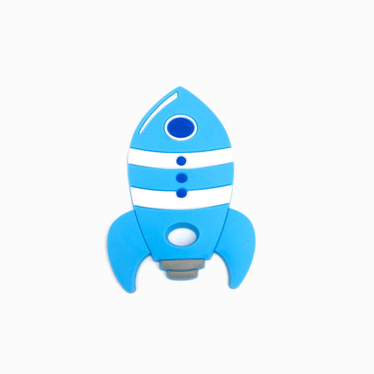 Mordedor de Silicone Foguete AZUL CELESTE