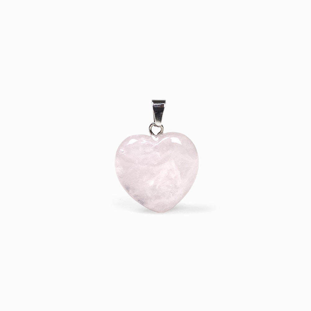 Pêndulo coração de pedra natural quartzo rosa