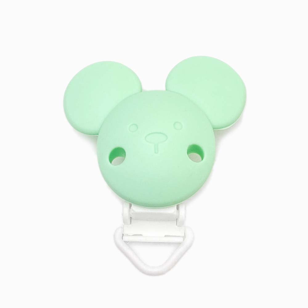 Mola para chupeta em silicone desenho mickey verde água