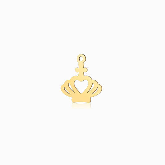 Pendente Coroa 15x14mm - Aço Inox Dourado  com Acabamento Espelhado