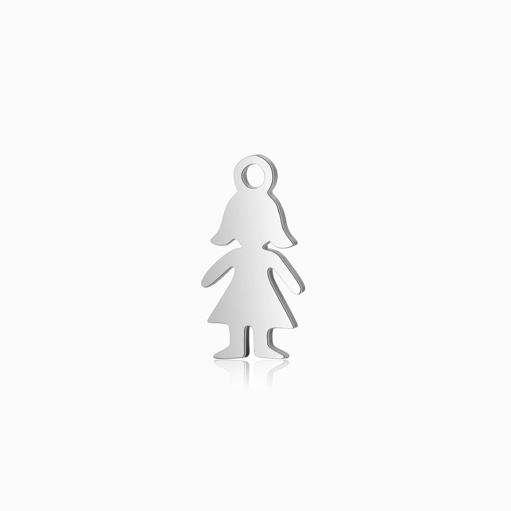 Pendente Menina 14x7mm - Aço Inox com Acabamento Espelhado