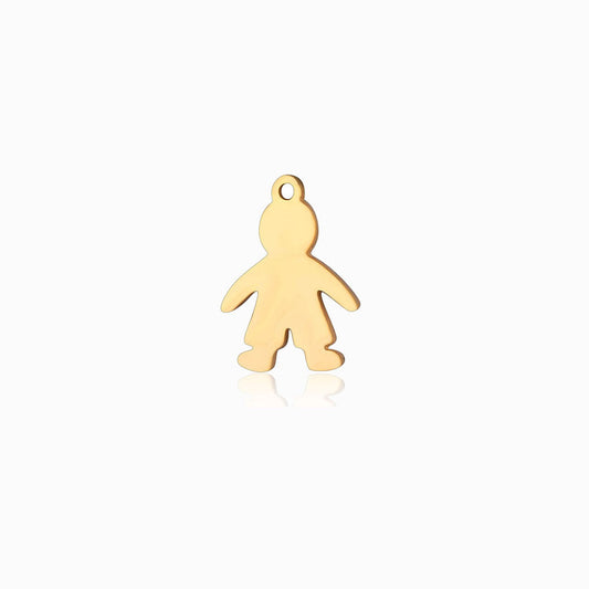 Pendente Menino 17x12mm - Aço Inox Dourado com Acabamento Espelhado