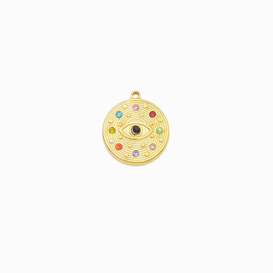 Pendente Olho Turco com Brilhante 23x21mm - Aço Inox