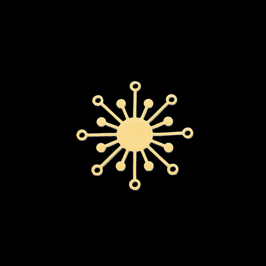 Pendente Sol 37x37mm - Aço Inox Dourado
