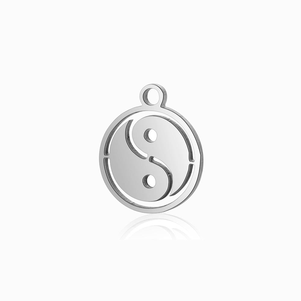 Pendente Yin Yang 14x12mm - Aço Inox com Acabamento Espelhado