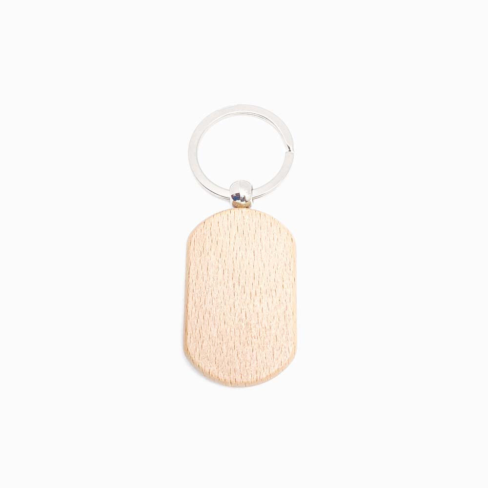 Porta-chaves de Madeira de Faia Retangular 50x31mm