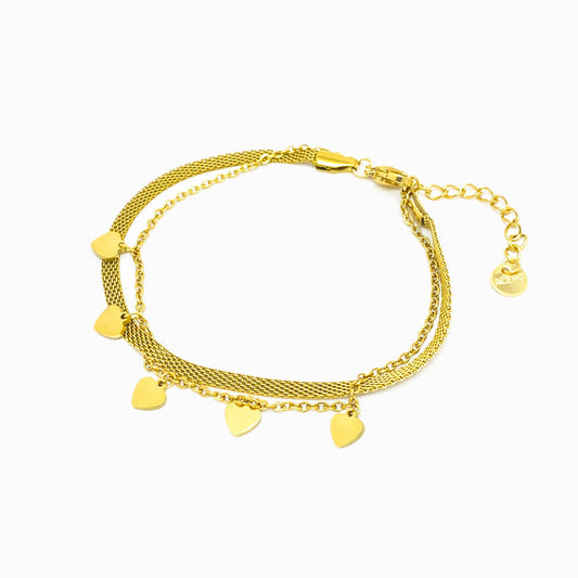 Pulseira Dupla com Corações SL1040